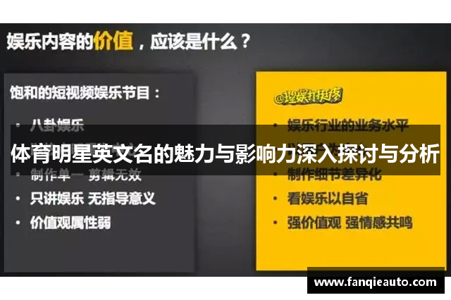 体育明星英文名的魅力与影响力深入探讨与分析